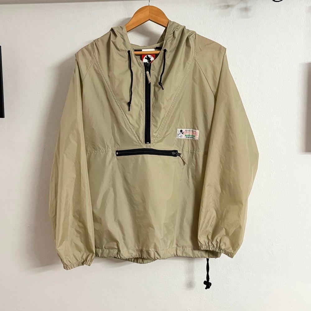 VTG Mickey Inc Women's Windbreaker M Tan DisneyCore Kuwait Rare 90s Pullover